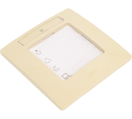Рамка Legrand Etika 1 пост, с держателем для маркировки, слоновая кость 672516