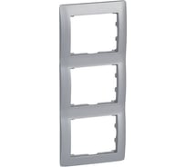 Рамка Legrand Galea Life 3 поста вертикальный монтаж Aluminium 771307