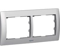 Рамка Legrand Galea Life 2 поста горизонтальный монтаж металлическая Brushed Aluminium 771952