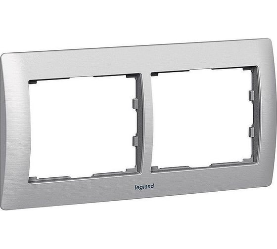 Рамка Legrand Galea Life 2 поста горизонтальный монтаж металлическая Brushed Aluminium 771952
