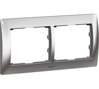 Рамка Legrand Galea Life 2 поста горизонтальный монтаж металлическая Chrome 771932