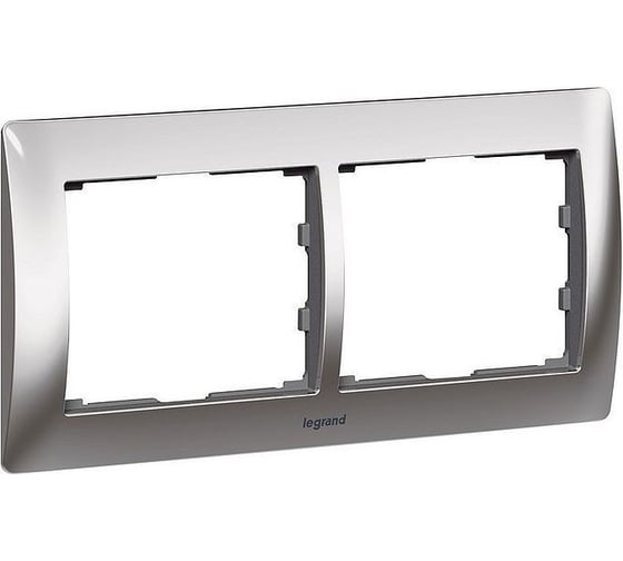 Рамка Legrand Galea Life 2 поста горизонтальный монтаж металлическая Chrome 771932