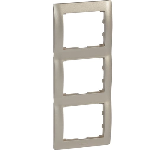 Рамка Legrand Galea Life 3 поста вертикальный монтаж Titanium 771407 1