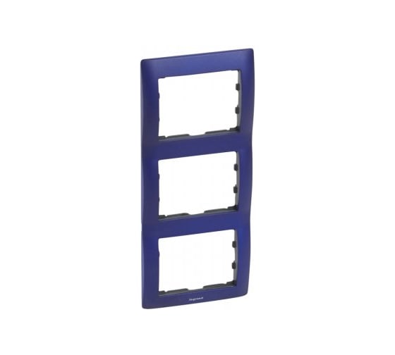 Рамка Legrand Galea Life 3 поста вертикальный монтаж металлическая Magic Blue 771917