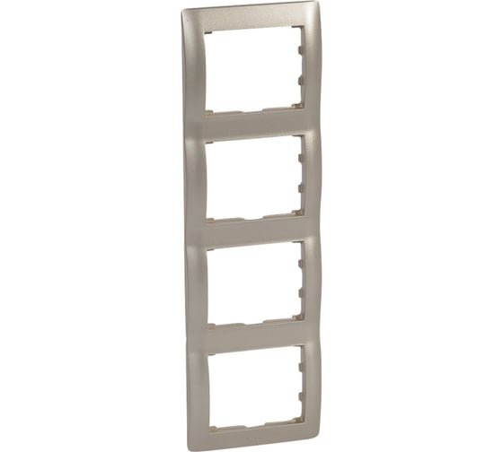 Рамка Legrand Galea Life 4 поста вертикальный монтаж Titanium 771408