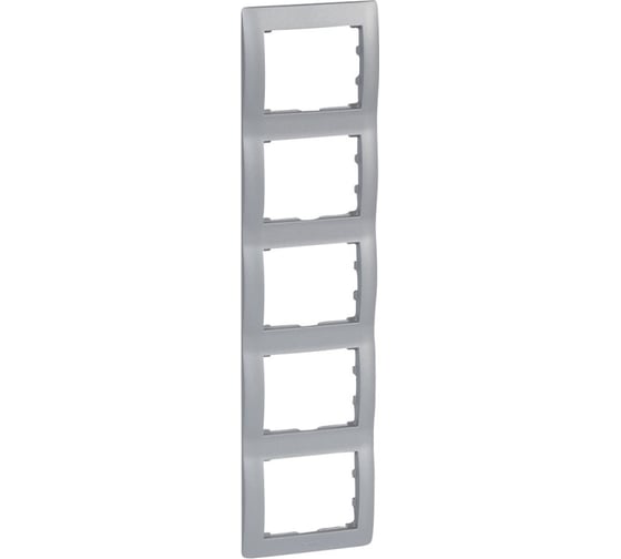 Рамка Legrand Galea Life 5 постов вертикальный монтаж Aluminium 771309