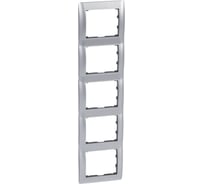 Рамка Legrand Galea Life 5 постов вертикальный монтаж металлическая Brushed Aluminium 771959