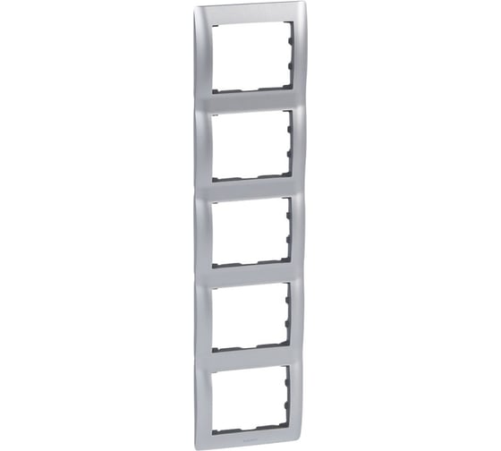Рамка Legrand Galea Life 5 постов вертикальный монтаж металлическая Brushed Aluminium 771959