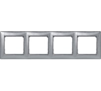Рамка Legrand 4 поста Valena алюминий модерн 770344