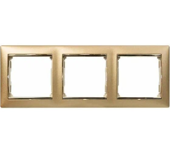 Рамка Legrand 3 поста Valena матовое золото 770303 1