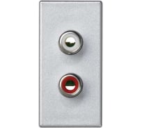 Плата с 2-мя разъёмами RCA Simon, audio, 1/2, К45, винтовой зажим, тюльпаны, алюминий K101B-8