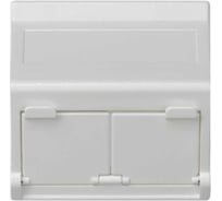 Наклонный адаптер Simon на 2хRJ45 коннектора, защитные шторки, совместим с MD67, К45, белый KB80-9