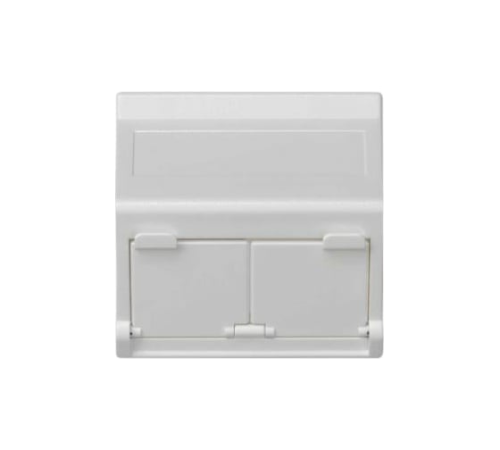 Наклонный адаптер Simon на 2хRJ45 коннектора, защитные шторки, совместим с MD67, К45, белый KB80-9 1