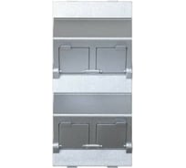 Наклонный адаптер Simon на 4хRJ45 коннектора, S-модуль, алюминий S80C-8