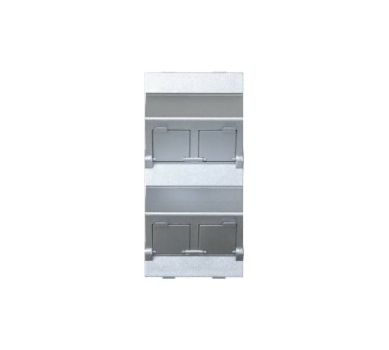 Наклонный адаптер Simon на 4хRJ45 коннектора, S-модуль, алюминий S80C-8