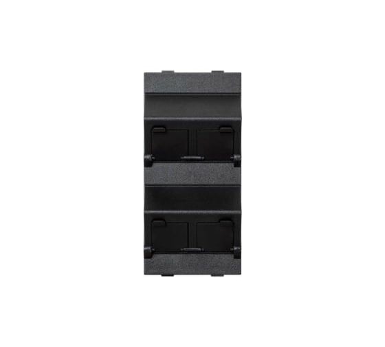 Наклонный адаптер Simon на 4хRJ45 коннектора, S-модуль, графит S80C-14