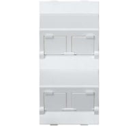 Наклонный адаптер Simon на 4хRJ45 коннектора, S-модуль, белый S80C-9