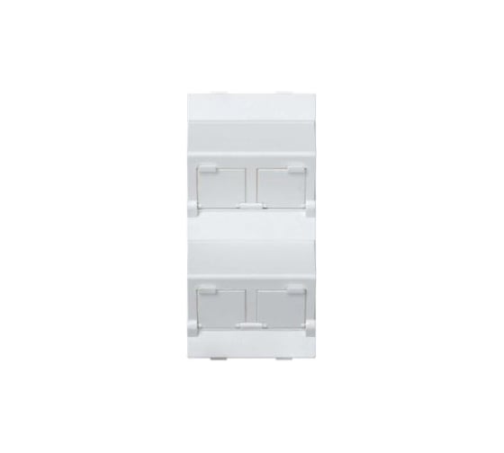 Наклонный адаптер Simon на 4хRJ45 коннектора, S-модуль, белый S80C-9