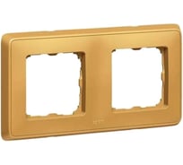 Рамка Legrand Cariva 2 поста горизонтальный/вертикальный монтаж матовое золото 773662