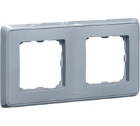 Рамка Legrand Cariva 2 поста горизонтальный/вертикальный монтаж жемчужно-серый 773692