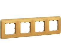 Рамка Legrand Cariva 4 поста горизонтальный/вертикальный монтаж матовое золото 773664