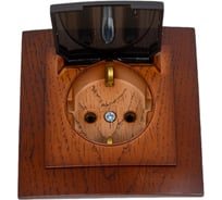 Розетка NILSON 1СП з/к крышка орех Touran wood 24271018