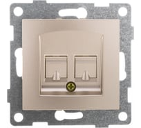 Механизм телефонной розетки GUSI ELECTRIC Bravo RJ12, двойной, СУ, шампань С10Т2-027