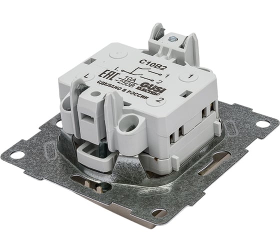 Механизм выключателя GUSI ELECTRIC Bravo 2кл., СУ, 10А, 250В, шампань С10В2-027