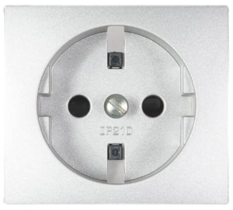 Лицевая панель Legrand для розетки с заземлением с защитными шторками Valena алюминий 770257