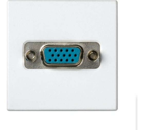 Розетка для подключения VGA-разъёма Simon HD15, винт. Соед., широкий модуль, S27, белый 2700091-030
