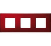 Декоративная накладка Simon на рамку базовую, 3 поста, S27 Play, Arctic, красный 2700637-080