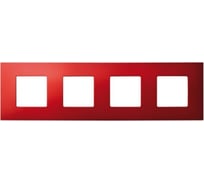 Декоративная накладка Simon на рамку базовую, 4 поста, S27 Play, Arctic, красный 2700647-080
