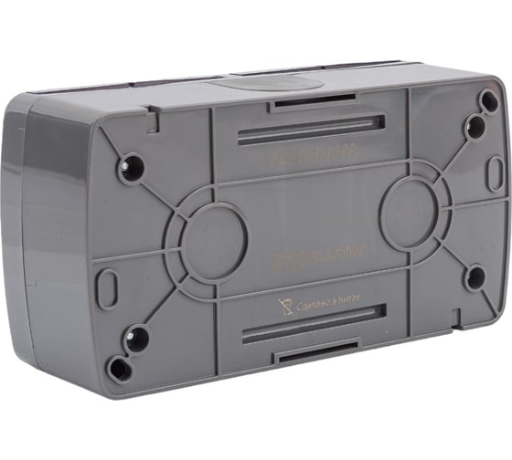 Двойная розетка TDM ELECTRIC 2П+3 открытой установки IP54 16А с прозрачной крышкой серая "Селигер" SQ1818-0109