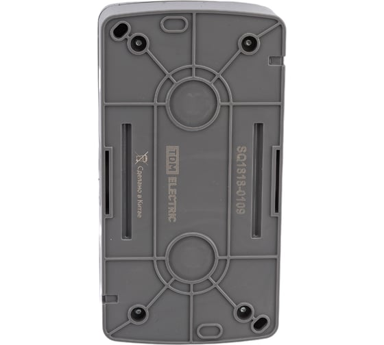 Двойная розетка TDM ELECTRIC 2П+3 открытой установки IP54 16А с прозрачной крышкой серая "Селигер" SQ1818-0109