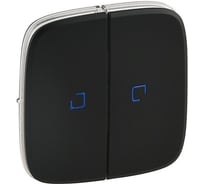 Лицевая панель для выключателя двухклавишного с подсветкой Legrand Valena ALLURE антрацит 755228