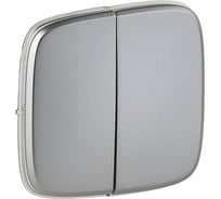 Лицевая панель для двухклавишного выключателя Legrand Valena ALLURE полированная сталь 755023