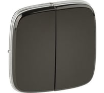 Лицевая панель для двухклавишного выключателя Legrand Valena ALLURE черная сталь 755123
