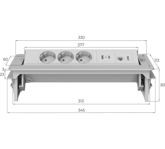 Розеточный блок FABRIKA MVK DESK PRO G4703-2AC1H1R