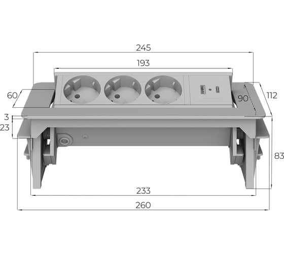 Розеточный блок FABRIKA MVK DESK PRO G4703-2AC