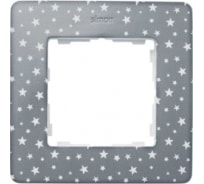 Декоративная рамка Simon, 1 пост, Original, S82 Detail, серый в белые звёзды-белый 8200610-223