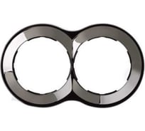 Декоративная рамка Simon, 2 поста, круг в круге, S88, воронёная сталь 88620-35