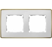 Декоративная рамка Simon, 2 поста, Select, S82 Detail, белый-золото 8201620-245