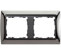 Декоративная рамка Simon, 2 поста, S82, вороненая сталь-графит 82824-67