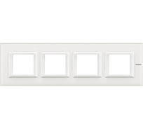Декоративные накладки Legrand Axolute прямоугольной формы, горизонтальные, цвет белое стекло, на 2+2+2+2 модуля HA4802M4HVBB
