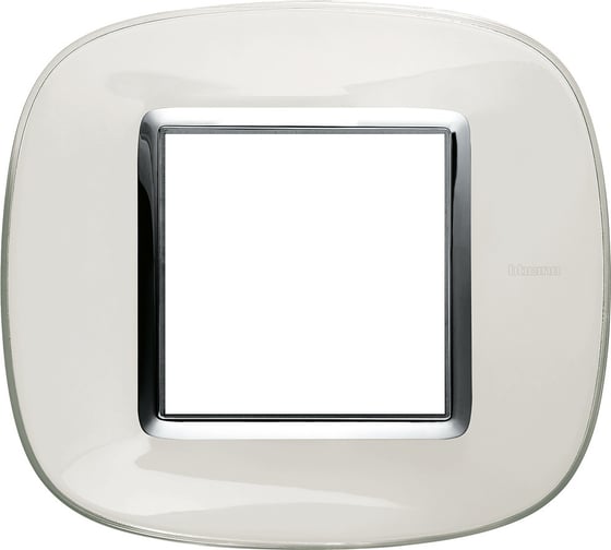 Декоративные накладки Legrand Axolute в форме эллипса, прозрачные, цвет белая карамель, на 2 модуля HB4802DB 1