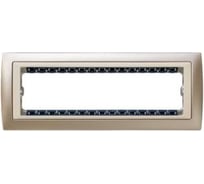 Декоративная рамка Simon, суппорт, 8 узких, 4 широких модулей, S82C, шампань-шампань 82784-34