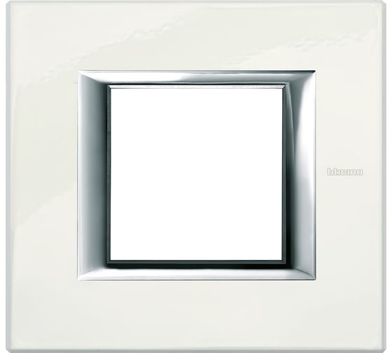 Декоративные накладки Legrand Axolute прямоугольной формы, лакированные, цвет фарфор, на 2 модуля HA4802BG