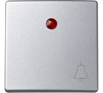 Клавиша для одноклавишного кнопочного выключателя с подсветкой Simon S73 Loft, с пиктограммой звонок, алюминий 73015-63