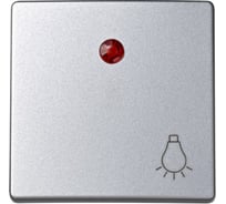 Клавиша для одноклавишного кнопочного выключателя с подсветкой Simon S73 Loft, с пиктограммой лампа, алюминий 73016-63