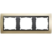 Рамка Simon декоративная, 3 поста, S82, шампань-графит 82834-34